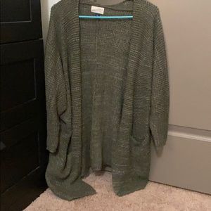 Army green oversized cardigan